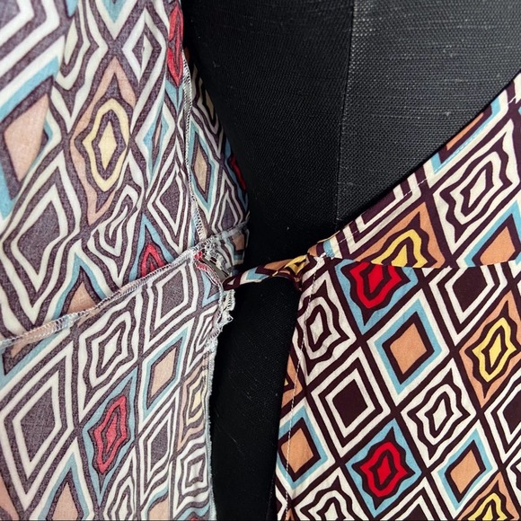 Porridge by Anthropologie Multicolor Retro V-Neck Wrap Dress Size XS - Picture 8 of 9
